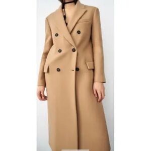 Zara Wool Double Breasted Coat - XL